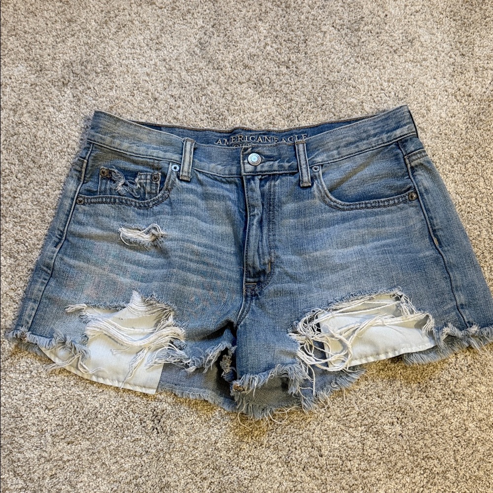 American Eagle Outfitters Ripped Light Blue Jean Shorts *Size 10*